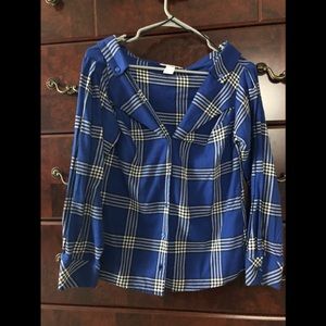 H&M Off the shoulder long sleeve button down